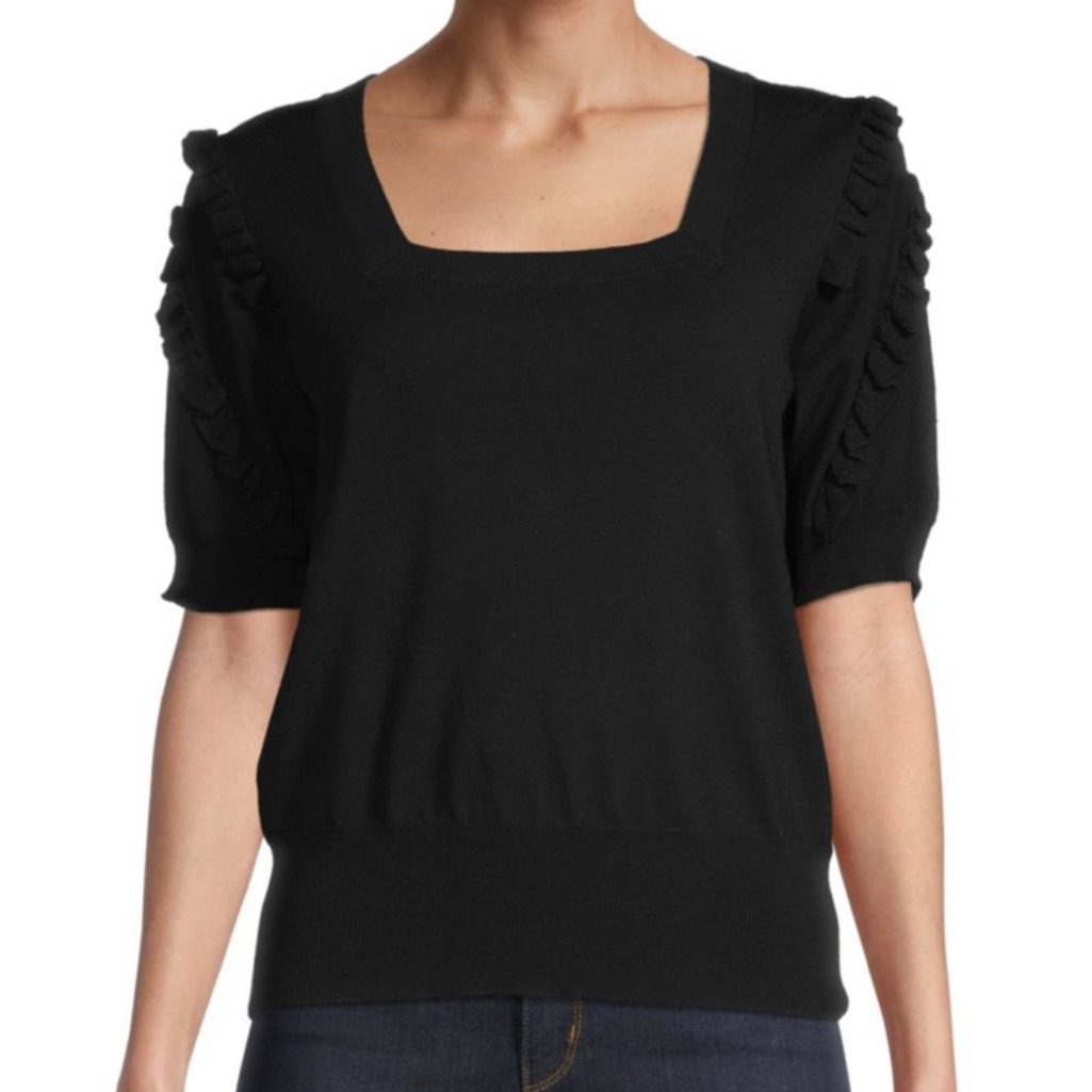 Knit Ruffle Pullover Top